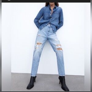 Zara classic mom fit jeans 6